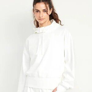 NEW! Old Navy | Dynamic Fleece Hoodie Funnel Neck Sweatshirt White | SZ Medium